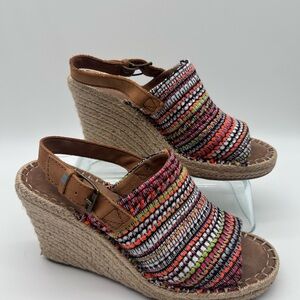 Toms Colorful Woven Wedge Sandals